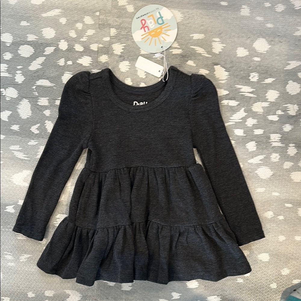LITTLE SLEEPIES NWT Dark Gray Long Sleeve Dress